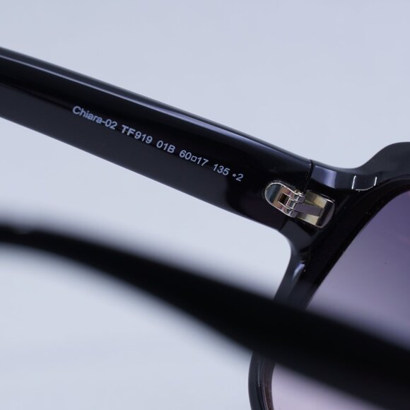 Tom Ford Chiara-02 FT0919 01B Sunglasses Black Butterfly Frame, Grey Lenses main image 9